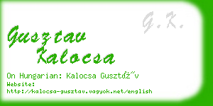 gusztav kalocsa business card